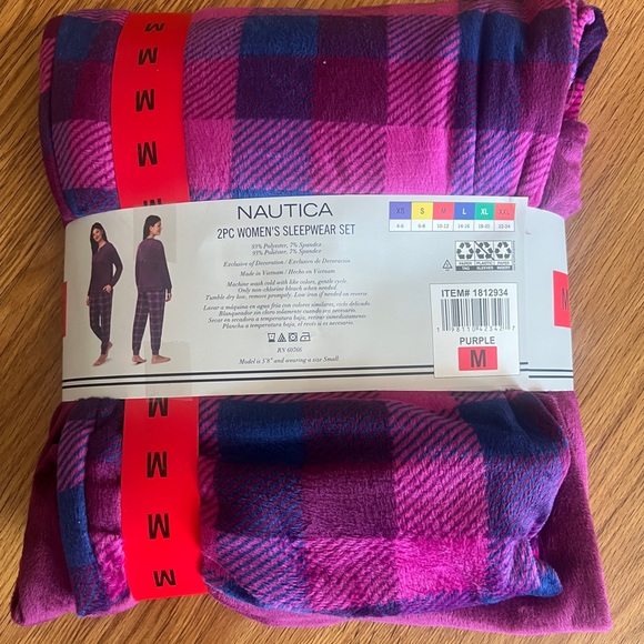Nautica 2 piece cozy lounge sleepwear set women's medium M NEW NWT Great gift - Picture 3 of 4